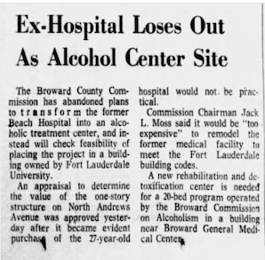 Ex-Hospital Loses Out As Alcohol Center Site